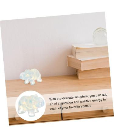 Zerodeko 1pc Pendant Decor Pocket Elephant Figurine Crystal Elephant Statue Elephant Shape Ornament Jade White 4X2.5CM - Buy Online on GoSupps.com