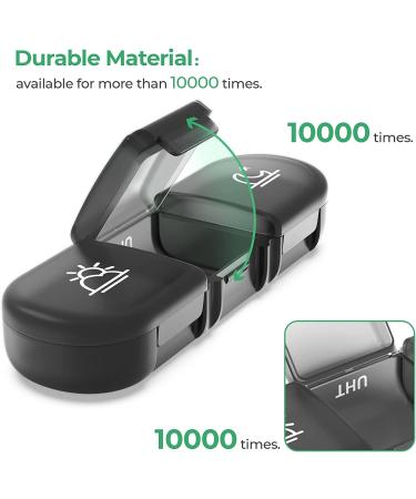 PULIV Weekly Pill Organizer 3 Times a Day - Portable 7 Day Travel Pill Box with Large Containers - Black Pill Case for Vitamins, Medication, Supplements - Light-Proof - Buy Online on GoSupps.com