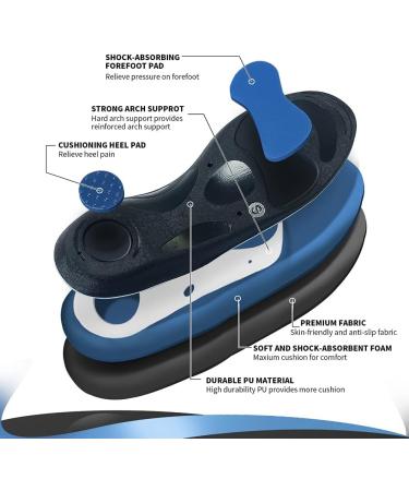 PCSsole Orthotic High Arch Support Insoles for Men and Women - Gel Sport Inserts for Flat Feet, Plantar Fasciitis, Over Pronation - Size L (10-11.5) 30cm Black - Buy Online on GoSupps.com