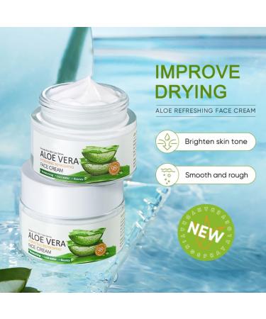 98% Aloe Vera Face Cream Moisturiser Face Women Aloe Vera Hydrating Face Moisturiser For All Skin Types Face Cream for Women for Moisturising Anti-Wrinkle and Nourishing Face - Buy Online on GoSupps.com