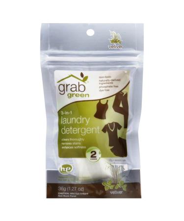 grab green Laundry Detergent Vetiver Mini Pouch 2 Loads 1.2 Ounce