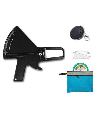 AnthroFlex Slim Guide Skinfold Caliper Kit with Body Tape Measure, BMI Wheel, AnthroMetrix Software, Transport Bag and Multilingual Instruction Manual (Black/Blue)
