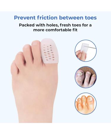 Happy Feet 6 Pcs Toe Caps - Toe Protectors for Big Toe Pain - Latex Free Toe Guard for Bunions - Men and Women - Buy Online on GoSupps.com