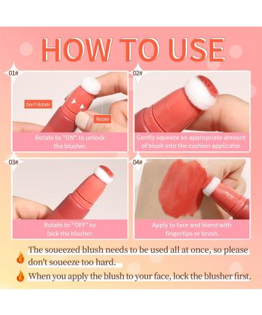 Cheek Tint Cream Blush Liquid Wand - Nude Pink, Cool Pink, Dark Rose | Lightweight Blendable Stick with Cushion Applicator for Natural Dewy Glow - Long-Lasting - Buy Online on GoSupps.com