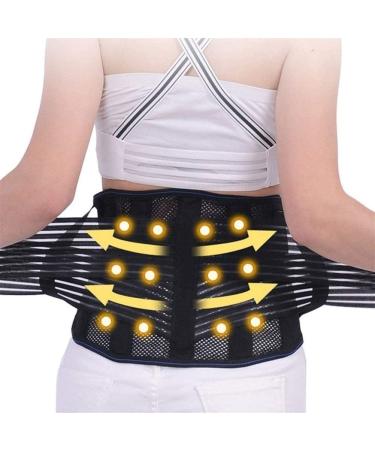 Tourmaline Magnetic Lordosis Support Belt - 9 Piece Steel Bone Waist & Spine Pain Relief Corrector for Men - Buy Online on GoSupps.com
