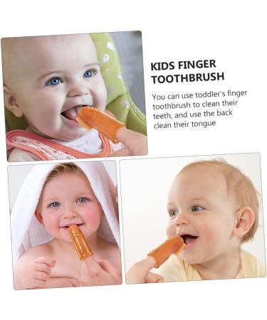 Minkissy Toothbrush Set for Newborns - Nano-Silver Finger Brush & Milk Stain Cleaner | Toddler Teething Massage Device - Buy Online on GoSupps.com