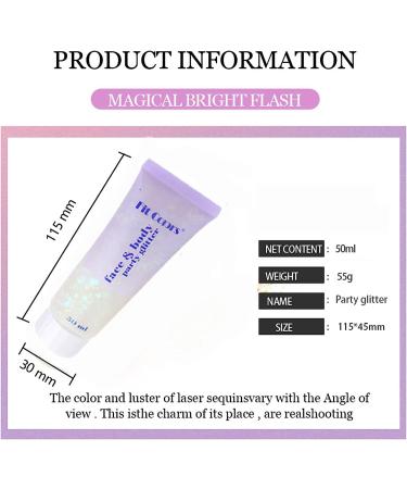 Mermaid Sequins Body Glitter Gel - 50ml (2PCS Silver) | Chunky Glitter for Face, Hair, and Nails - Perfect for Christmas Parties and Festivals - Buy Online on GoSupps.com