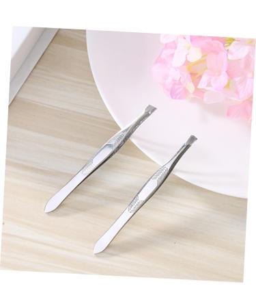 FRCOLOR Stainless Steel Eyebrow Clip Slant Tip Eyebrow Tweezer Eyebrow Tweezers Eyebrow Tool Eyebrow Removal A011 Flat Oblique Tip - Buy Online on GoSupps.com