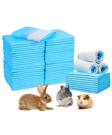 Amakunft Rabbit Pee Pads, Pet Toilet/Potty Training Pads, Super Absorbent Guinea Pig Disposable Diaper for Hedgehog, Hamster, Chinchilla, Cat, Reptile and Other Small Animal 20pcs-18"x13" Blue