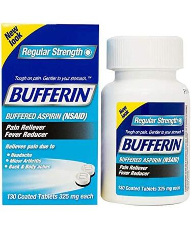 Bufferin Buffered Aspirin Tablets 130 ct (Pack of 3) - Pain Reliever/Fever Reducer - Buy Online on GoSupps.com