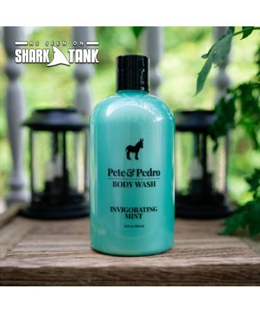 Pete & Pedro Mint Body Wash Invigorating Cooling Peppermint Scented Men's Shower Bodywash with Activated Charcoal | Helps Dry Skin | 12 oz - Buy Online on GoSupps.com
