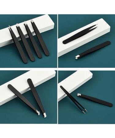 YAWALL Women Eyebrow Tweezers Set for Ingrown Hair Removal - Stainless Steel Precision Tweezer Kit with Case for Splinter and Facial Hair - 4PC Set - Buy Online on GoSupps.com