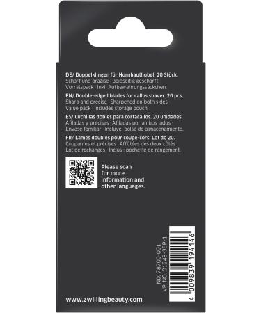 ZWILLING Callus Planer Blades - 20 Stainless Steel Replacement Blades for Foot Care | Individually Packed Solingen Quality - Buy Online on GoSupps.com