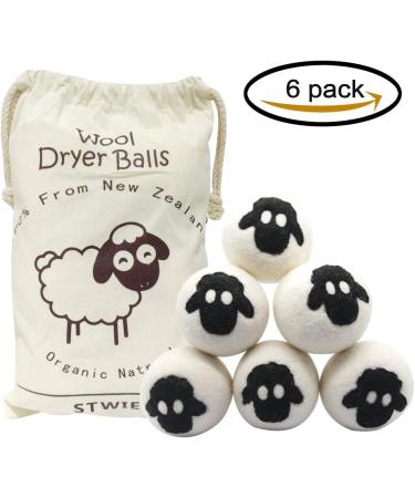 Wool Dryer Balls - 6Pack- Reusable Natural Fabric Softener dryer balls Boules De S chage Large Felted Wool Laundry Balls to Save Drying Time and Reduce Wrinkles By Stwie 7 Count (Pack of 1) - Buy Online on GoSupps.com