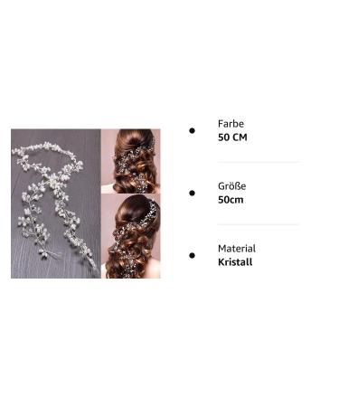 WoWoss 50cm Wedding Hair Wire with Pearls & Rhinestones - Bridal Jewelry Headdress for Women & Girls - Buy Online on GoSupps.com