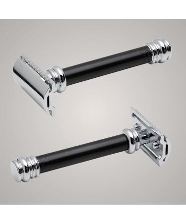 Mercury Razor Hobel Barber Pole Gloss Chrome 38B - Two-Part Closed Comb Razor for Wet Shaving | Brass Handle | Made in Germany - Buy Online on GoSupps.com