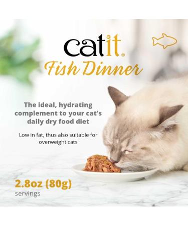 Catit Fish Dinner with Salmon & Green Beans 80 g (Pack of 6) Cat Food Wet Cat Food Cat Food Wet Nourriture Pour Chat Cat Wet Food Chat Kitten Food Kitten Wet Food Canned Cat Food - Buy Online on GoSupps.com