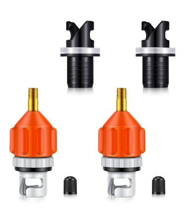 4 Pcs Inflatable Boat SUP Pump Adaptor Air Valve Adapter Set Conventional Air Pump Converter Compressor Paddle Board Pump Adapter Connector for Inflatable Kayak Foot Pump Stand Universal