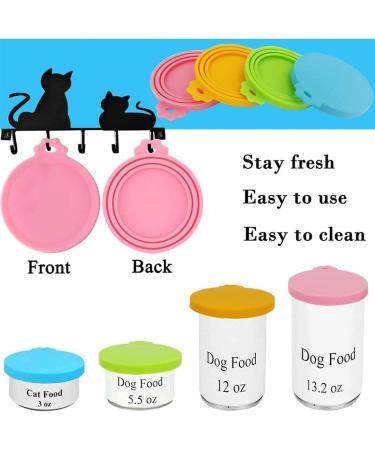 4 PCS Tin Can Lids for Pet Food Cover Silicone Tins Lid Cat Food Storage Cans Sealer Universal Size Cap for Pets Food Toppers Lids 4 Colors - Buy Online on GoSupps.com