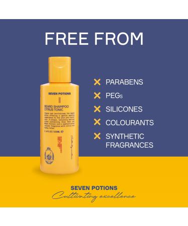 Seven Potation Shampoo Bar for Men - Gentle Vegan Citrus Tonic (100ml) for Itch-Free Clean Beard - Natural & Cruelty-Free - Buy Online on GoSupps.com