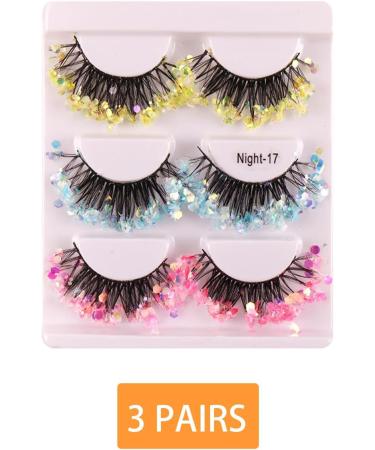 FAIRYGATE False Lashes Dramatic Glitter Eyelashes Mermaid Makeup DIY Lashes Decorative Eye Lash Extension Lash Sequins with Lash Glue and Pink Tweezers B4809 FGJSTB4809 - Buy Online on GoSupps.com