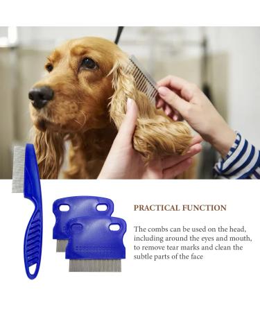 Portable 3-Part Flea Comb for Cats & Dogs - Effective Flea & Lice Removal Grooming Tool (Blue) - Buy Online on GoSupps.com