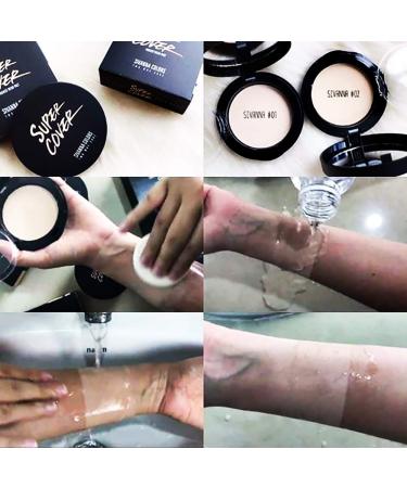 Sivanna Super Cover Two Way Compact Press Powder | Waterproof & Long-Lasting | Blurs Imperfections, Covers Dark Spots & Wrinkles | Oil-Control | 0.42 oz | No.1 Natural White - Buy Online on GoSupps.com
