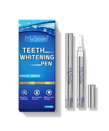 MySmile Non-Sensitive Teeth Whitening Pen Mint Gel Enamel Safety 8ML 30+ Whitening Treatments Fast Remove 20 Years of Stains Whitening Tooth Care Oral Bright Smile Alternative Teeth Whitening Strips Dark Blue