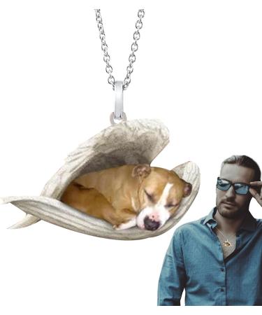 Hujinkan Pendant Chain Necklace Women Stainless Steel Sleeping Angel Dog Wings Necklace Fashion Jewelry Accessory Angle Necklace For New Year Anniversary Dating Easter Thanksgiving Gifts 4 - Buy Online on GoSupps.com