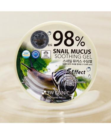 3W Clinic - 98% Snail Mucus Soothing Gel(300ml/10.14oz) - Buy Online on GoSupps.com