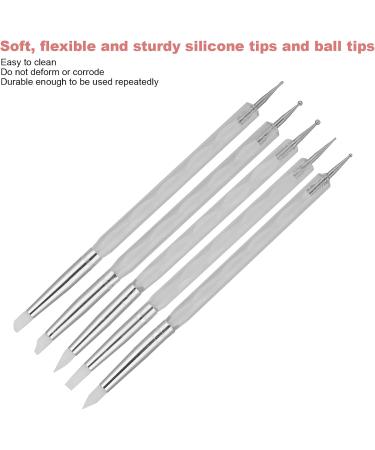 Manicure Dotting Pen DIY Nail Art Dotting Pen Dual Ended Soft Multipurpose Acrylic Handle for Nail Salon for Nail Technician for Home(white) - Buy Online on GoSupps.com