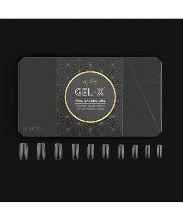 Apres Nail Gel-X Sculpted Square Medium Tips & Extend Gel Bundle - 500 Gel-X Tips & 15ml Extend Gel | Premium Quality | 10 Sizes 0-9 | 2022 Version - Buy Online on GoSupps.com