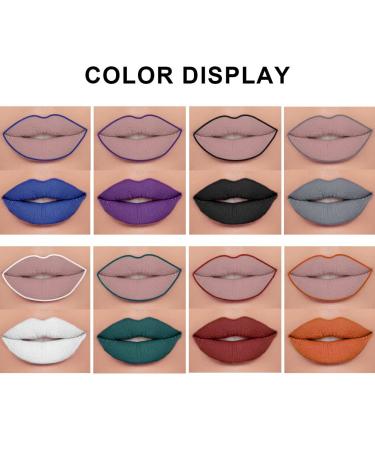 GL-Turelifes 2Pcs Matte Lip Liner & Lip Gloss Kit for Halloween Cosplay - Long-Lasting Vampire Lipstick Set in White, Green, Black & Purple (3 Blue) - Buy Online on GoSupps.com
