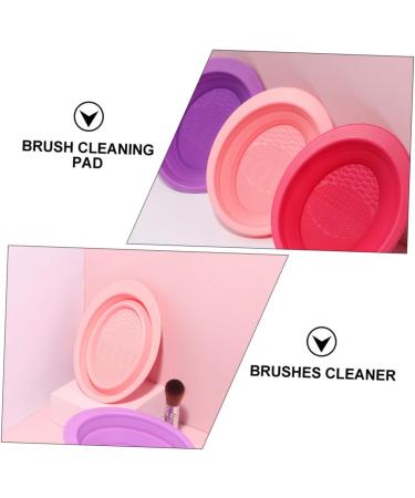 Housoutil Makeup Brush Scrub Pad Scrubber Brush Cleaning Bowl Foldable Bowl Silicone Brush Cleaning Pad Folding Silicone Bowl Makeup Accessories Brush Cleaning Tool Silica Gel Pink - Buy Online on GoSupps.com