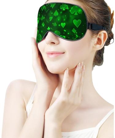 Green Raster Symbols Playing Cards Sleep Mask - Adjustable Strap, Blocks Light, Ideal for Travel - Men and Women - Buy Online on GoSupps.com