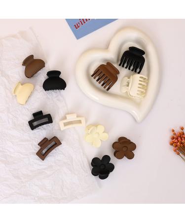 12Pcs Small Claw Hair Clips for Thin/Medium Thick Hair - Mini Matte Hair Jaw Clips for Women/Girls - 4 Style Nonslip Clip - Buy Online on GoSupps.com