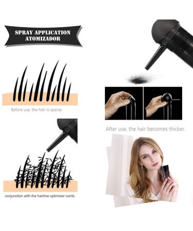 Professional Hair Thickening Solution - Hair Fibres Powder for Women and Men - 5 Colors Concealer for Thinning Hair - Pump Spray Applicator Included (Black) - Buy Online on GoSupps.com