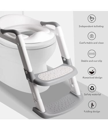 Wakagen Height adjustable potty training toilet seat with steps for boys and girls infant toddler child toilet training seat with handle  padded seat  non-slip wide steps  (ZX-001) - Buy Online on GoSupps.com