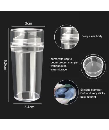 HJ-NAT074-2 French Silicone Nail Art Stamp Set - 2-Piece Transparent Template for Manicure & Scrapbooking - Buy Online on GoSupps.com