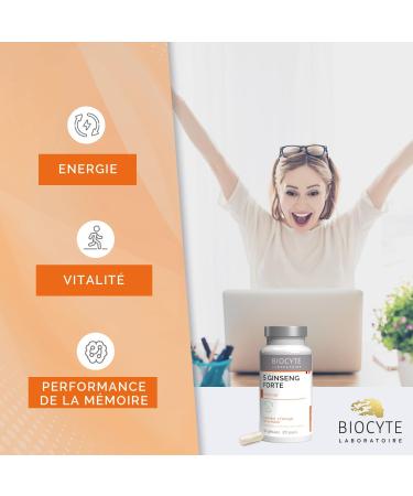 BIOCYTE 5 Ginseng Forte - Energy and Vitality Food Supplement - Based on American Ginseng Siberian Korean Maca Rhodiola - 40 Capsules - 20 Days - Buy Online on GoSupps.com
