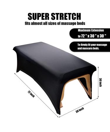 Stretchy Lash Bed Cover - Protective Spa Treatment Sheet Set for Lash/Massage Bed (Black) - Buy Online on GoSupps.com