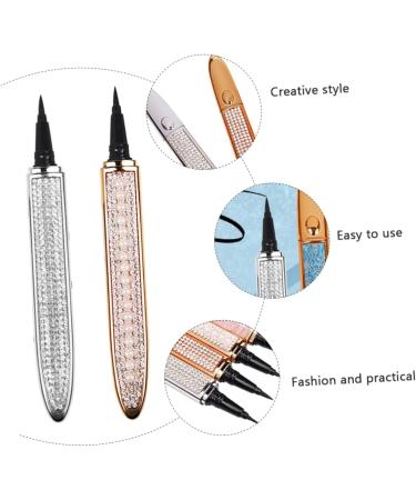SOESFOUFU 2pcs Diamond Eyeliner Liquid Liner Pen Waterproof Liquid Eyeliner Metallic Eyeliner Silver 1 count (Pack of 1) Assorted Color - Buy Online on GoSupps.com