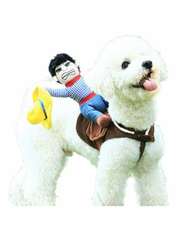 DELIFUR Dog Costume Pet Costume Pet Suit Cowboy Rider Style (Large)