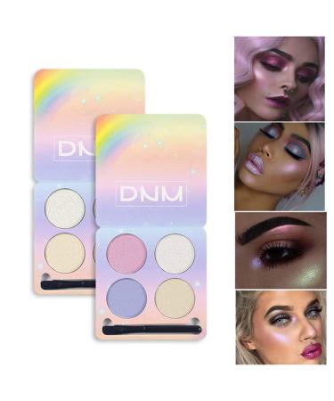 Allbesta 4 Colors Highlighter Chameleon Eyeshadow Palette - Pressed Powder High-Gloss Matte & Glitter Make-Up Set with Brush - International Shipping Available - Buy Online on GoSupps.com