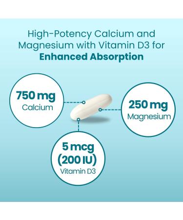 Nutridom Calcium Magnesium Vitamin D3-750mg/250mg/5mcg - Cal Mag Supplement with Vitamin D - Promotes Healthy Bones and Teeth - Softgels Non-GMO Gluten-Free Soy and Dairy Free (120 Count) - Buy Online on GoSupps.com