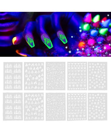 Decoration Sticker 10 Sheets 5 Styles Fashionable Nail Art Sticker for Home Nail Salon Woman Girl - Buy Online on GoSupps.com