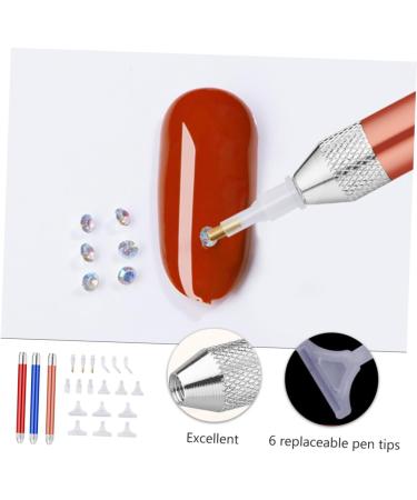 Beavorty 3Sets Nail art drill pen mosaic painting pen diamond pickup pen diamond dotting pen dotting pen head tip nail gems dotting tool nail art kit shine 5d aluminum alloy nail polish 13.6x1.3cm Assorted Color - Buy Online on GoSupps.com
