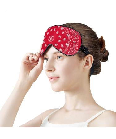 Buy Red Western Paisley Sleep Mask for Women - Adjustable Eye Shades with Elastic Strap for Ultimate Comfort - Buy Online on GoSupps.com