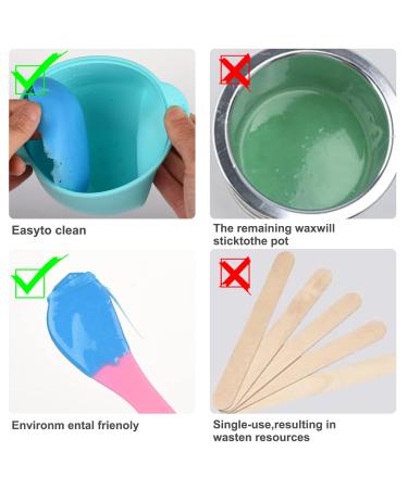 4 PCS Silicone Wax Warmer Liner Set with 8 Non-Sticky Spatulas - 16 oz Reusable Waxing Bowls for Hair Removal - Buy Online on GoSupps.com