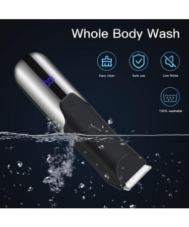 Pub Hair Cutter for Men & Women | Waterproof Electric Body Razor with LED Display | Nasal & Ear Hair Trimmer | 2-Piece Black Personal Grooming Kit - Buy Online on GoSupps.com
